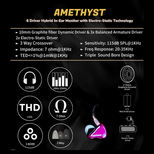 AMETHYST 132  - UNIVERSAL IN-EAR MONITOR